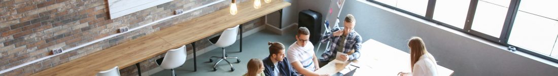 Young people having business meeting in modern office